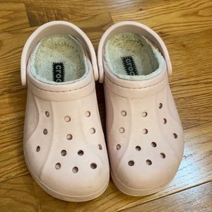 Baby pink fur CROCS